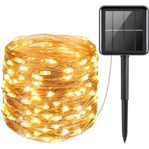 SOWAZ 33-ft White-Copper Wire Solar Bulbs LED String Lights