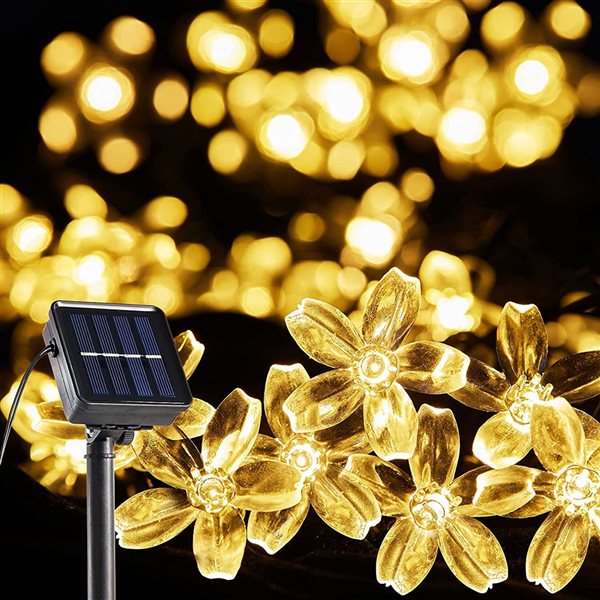 SOWAZ 22-ft Solar Sakura Flowers LED String Lights