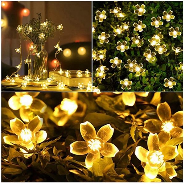 SOWAZ 22-ft Solar Sakura Flowers LED String Lights