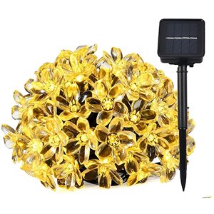 SOWAZ 22-ft Solar Sakura Flowers LED String Lights