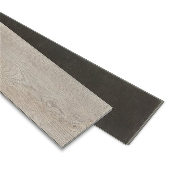 Revêtement de plancher SPC  3,5+1 mm vinyle rigide de everhome 7,17 po l.  x 48 po L. couleur opale