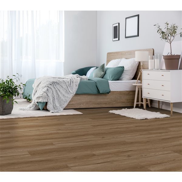 everhome Tudor Oak 4+1 mm SPC Rigid Core Vinyl 7.17-in W x 48-in L