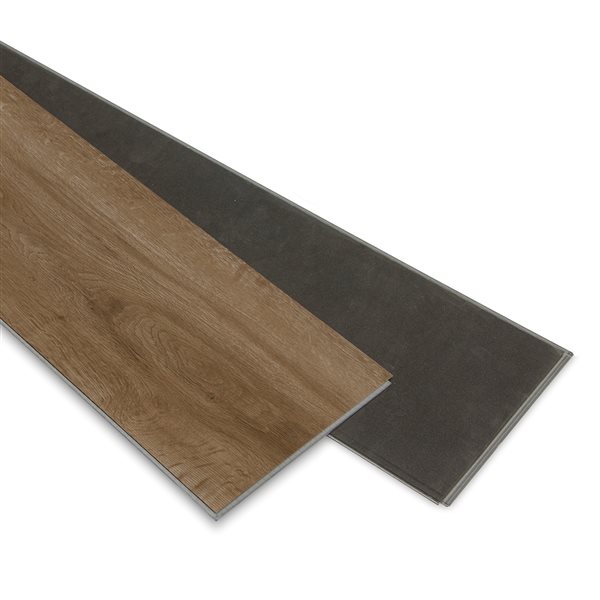 Revêtement de plancher SPC 4+1 mm en vinyle rigide de everhome 7,17 po x 48  po chêne Tudor