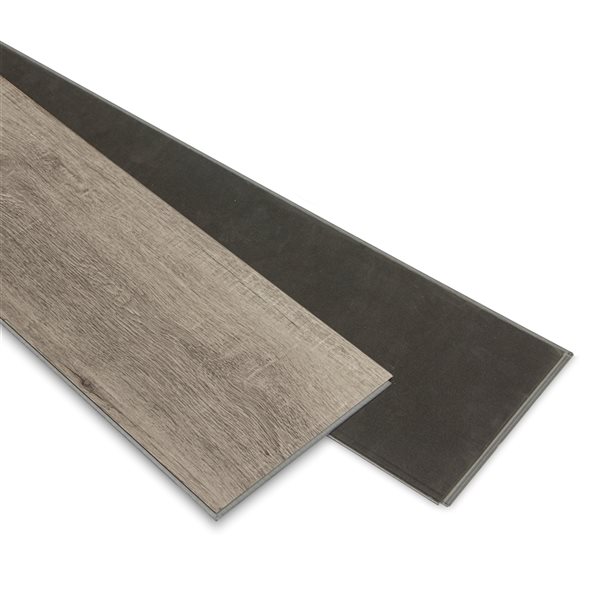 Revêtement de plancher Ancre, gris 3.5+1 mm SPC en vinyle rigide (7.17 po x 48 po)