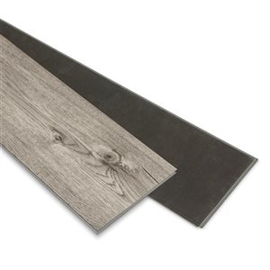 Revêtement de plancher SPC 3,5+1 mm en vinyle rigide de everhome 7,17 po x 48 po gris Odessa