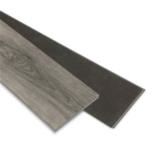 Revêtement de plancher SPC 4+1 mm en vinyle rigide de everhome 7,17 po x 48 po gris phare