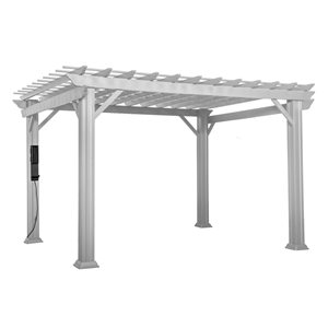 Backyard Discovery Hawthorne 10-ft W x 12-ft L x 7.7-ft H White Metal Freestanding Pergola
