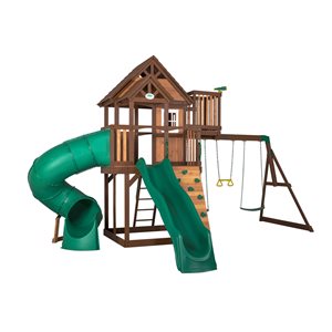Backyard Discovery Skyfort III 15.9-ft W x 19.5-ft L x 12.3-ft H Residential Outdoor Wood Playset