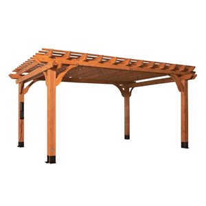 Pergola autoportante en bois brun Beaumont par Backyard Discovery de 16 pi l. x 12 pi L. x 7,1 pi h.