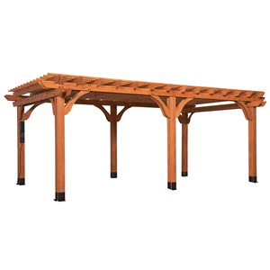 Pergola autoportante en bois brun Beaumont par Backyard Discovery de 20 pi l. x 12 pi L. x 7,11 pi h.