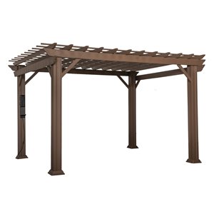 Pergola autoportante en métal brun Ashford par Backyard Discovery de 10 pi l. x 12 pi L. x 7,7 pi h.