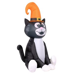 Occasions 5-ft H x 3.5-ft W Internal Light Black Cat Halloween Inflatable