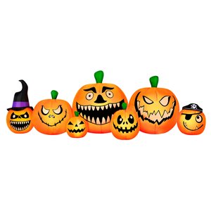 Occasions 2.66-ft H x 8-ft W Internal Light Jack-o'-Lantern Halloween Inflatable