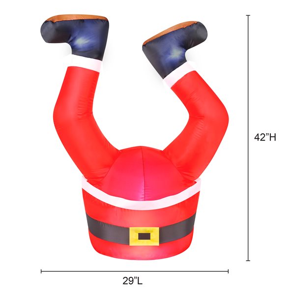 Occasions 42-in H x 19-in W Internal Light Santa Claus Legs Christmas Inflatable