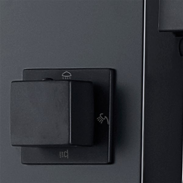 akuaplus® 3-setting Matte Black Shower System with Diverter - No Valve