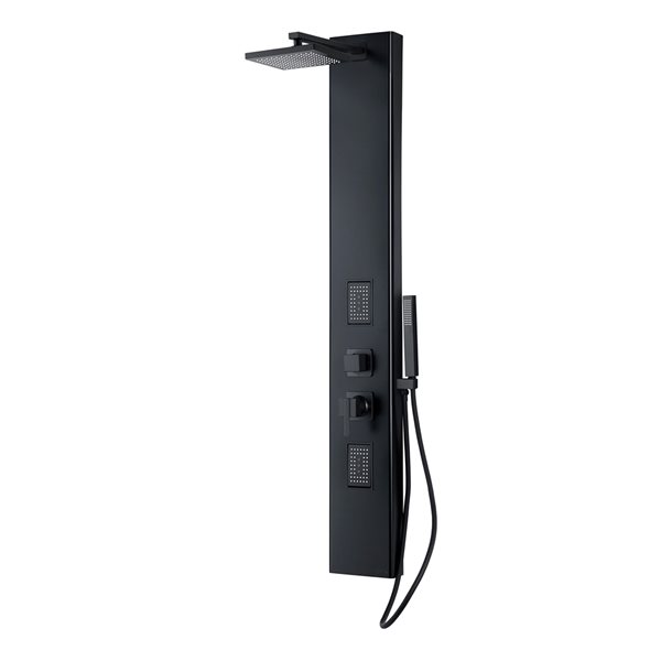 akuaplus LARA Matte Black 2 Body Jets Shower Panel