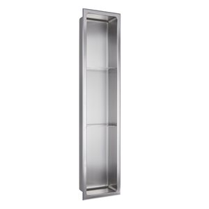 akuaplus 8 x 36-in 2 Shelves Stainless Steel Bath Shower Niche