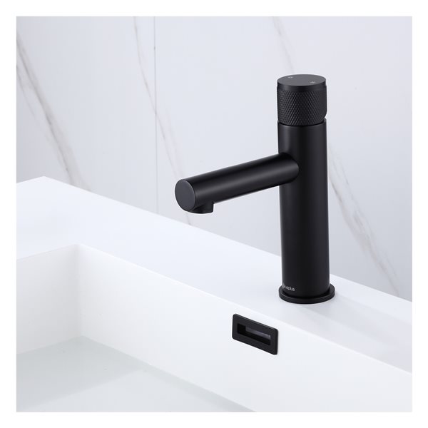 akuaplus® Claudia Matte Black 1-handle Single Hole Bathroom Sink Faucet