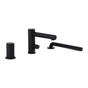 akuaplus® Claudia Matte Black 1-handle Residential Roman Bathtub Faucet - Hand Shower Included