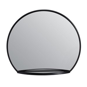 Fetco Evi 20.5-in L x 24-in W Round Black Framed Wall Mirror