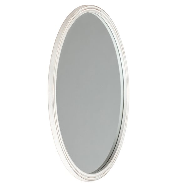 Miroir mural Fetco rond de 30 po L. x 30 po l. avec cadre blanc