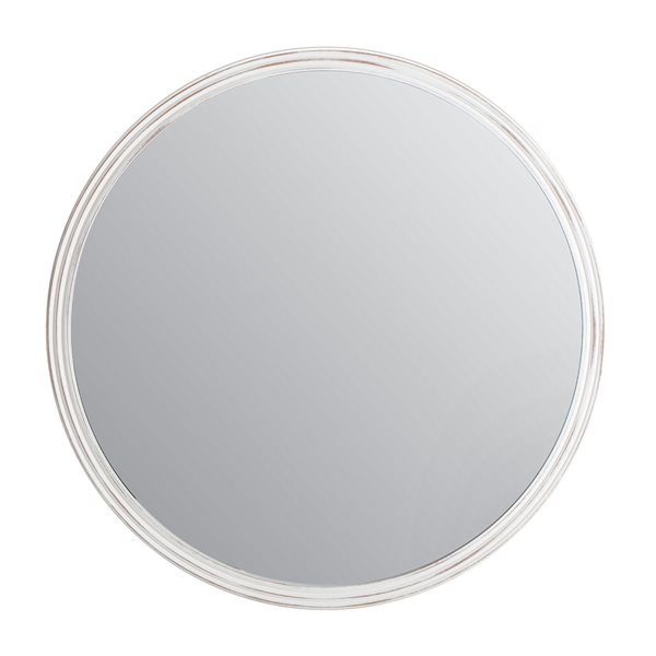 Fetco 30-in L x 30-in W Round White Framed Wall Mirror