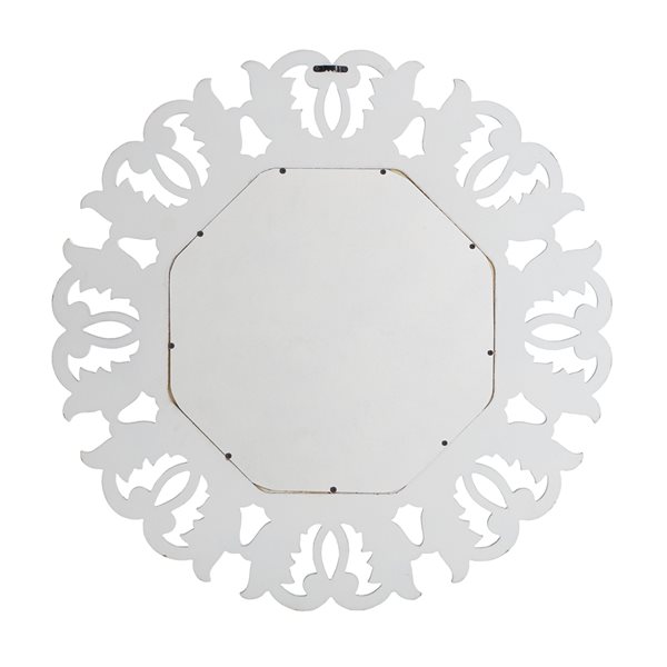 Fetco Tull 30-in L x 30-in W Octagonal White Framed Wall Mirror