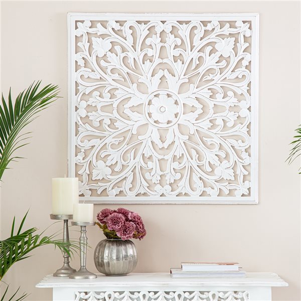 Fetco Beakman 0.65-in H x 30-in W Medallion MDF Wall Accent