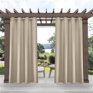 Paire de rideaux filtrants Cabana par Exlusive Home en polyester beige de 96 po