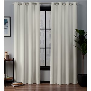 Exclusive Home Academy 84-in Ivory Polyester Blackout Curtain Panel Pair