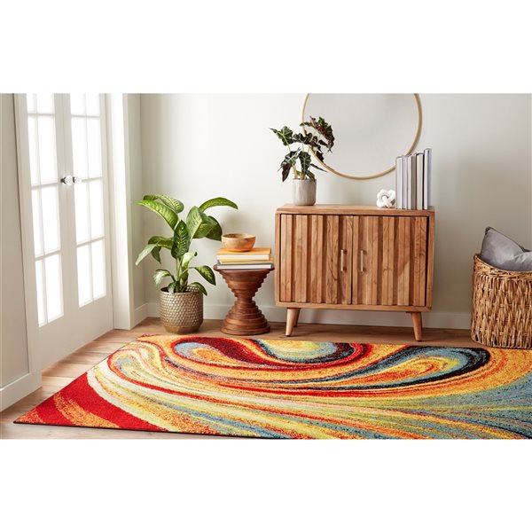 Home Dynamix Splash Adja 5-in x 7-in Multicolour Rectangular Indoor Abstract Rug