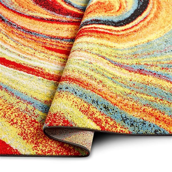 Home Dynamix Splash Adja 5-in x 7-in Multicolour Rectangular Indoor Abstract Rug