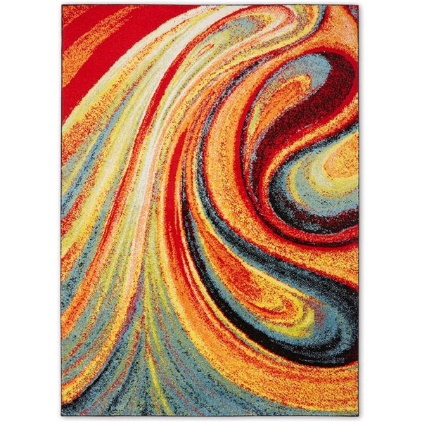 Home Dynamix Splash Adja 5-in x 7-in Multicolour Rectangular Indoor Abstract Rug