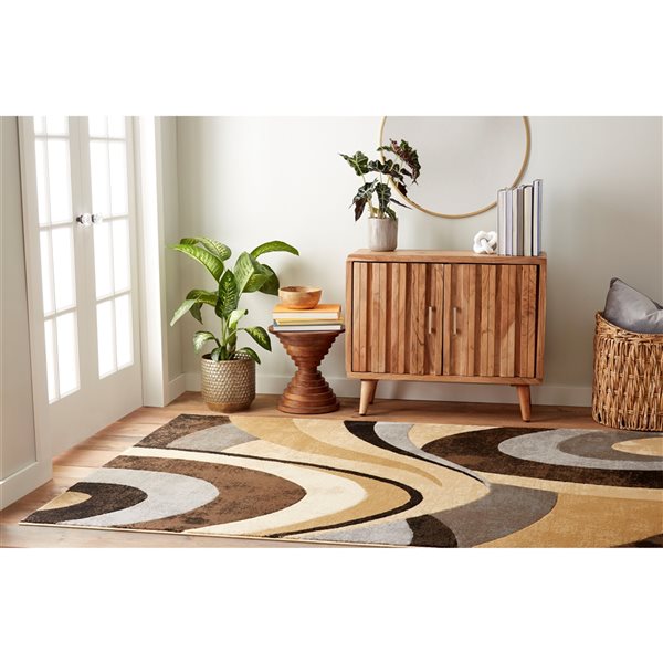 Home Dynamix Tribeca Slade 8-in x 10-in Brown Rectangular Indoor Abstract Rug