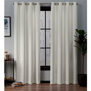 Exclusive Home Academy 96-in Ivory Polyester Blackout Curtain Panel Pair