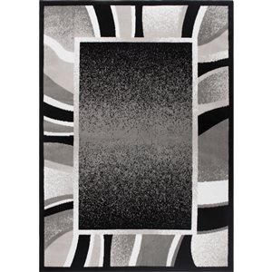 Tapis d'intérieur Premium Rizzy par Home Dynamix rectangulaire noir de 8 po x 10 po à bordure