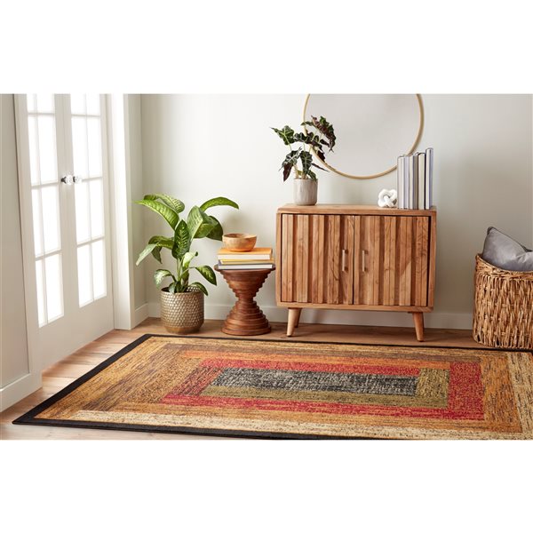 Home Dynamix Royalty Vega 8-in x 10-in Multicolour Rectangular Indoor Geometric Rug