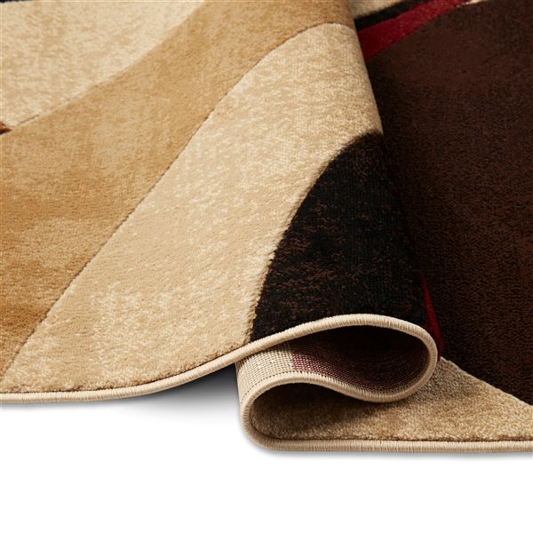 Home Dynamix Tribeca Slade 8-in x 10-in Indoor Brown Rectangular Abstract Rug