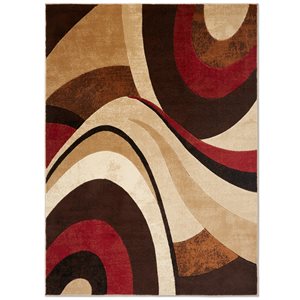 Tapis d'intérieur rectangulaire Tribeca Slade par Home Dynamix abstrait brun de 8 po x 10 po