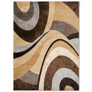Tapis d'intérieur rectangulaire Tribeca Slade par Home Dynamix abstrait brun de 5 po x 7 po