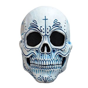 Ghoulish Productions Blue Mexican Catrin Skull Halloween Mask
