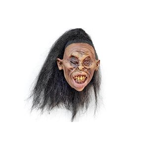 Ghoulish Productions Shrunken Zombie Head with Hair Halloween Decoration