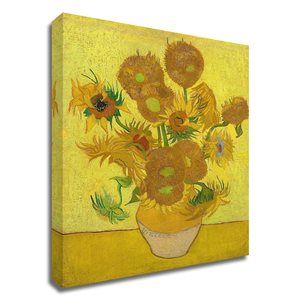 Impression sur toile sans cadre de 24 po x 32 po Sunflowers par Vincent Van Gogh de Tangletown Fine Art