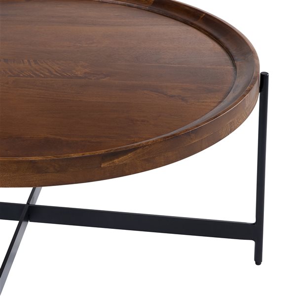 Alaterre Brookline 42-in Round Coffee Table - Medium Chestnut