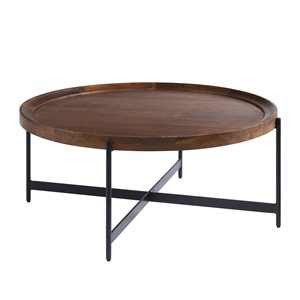 Alaterre Brookline 42-in Round Coffee Table - Medium Chestnut