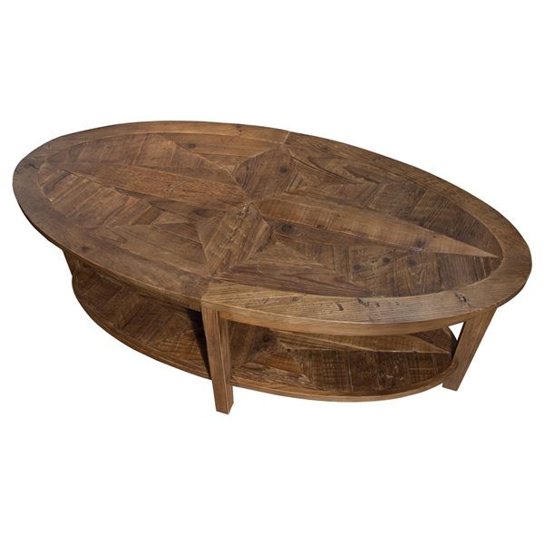 Alaterre Revive - Reclaimed 48-in Oval Coffee Table - Natural