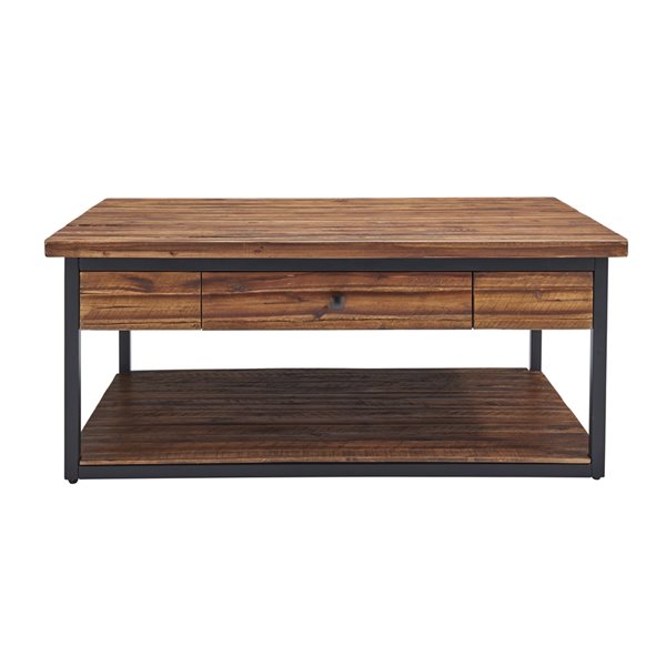 Clairemont Oval Natural Coffee Table with Shelf