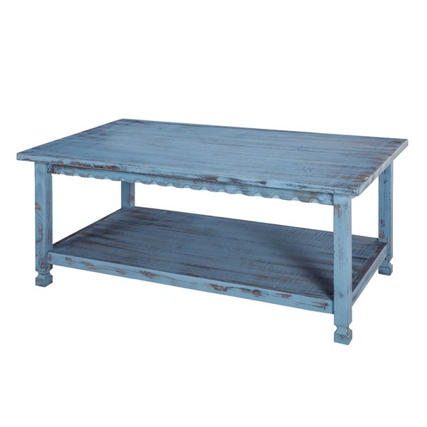 Alaterre Country Cottage 42-in Coffee Table - Blue Antique Finish