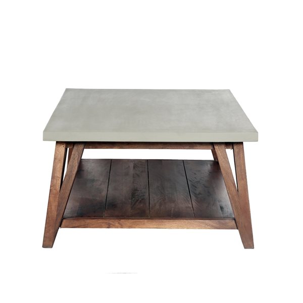 Alaterre Brookside 48-in Wood with Concrete-Coating Coffee Table