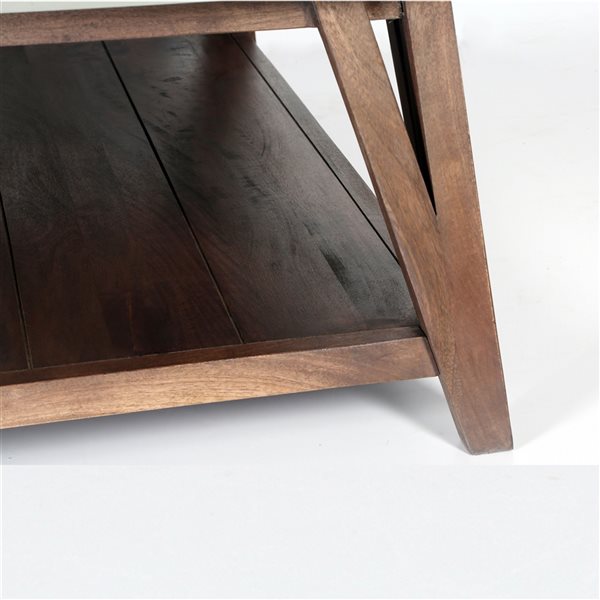 Alaterre Brookside 48-in Wood with Concrete-Coating Coffee Table
